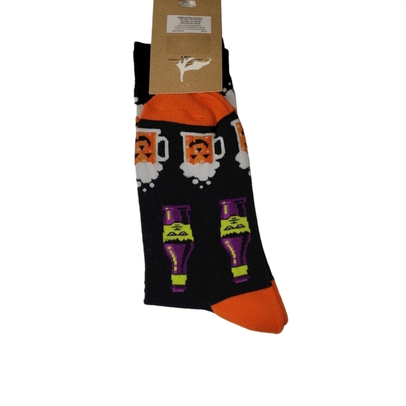 New HALLOWEEN Jack-o-Lantern Witches Brew Fun Funky Crew Socks Men's Large 10-13 - Picture 3 of 3